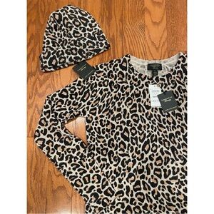 New w Tags 100% Cashmere Charter Club Crew Neck Shirt & Beanie $119